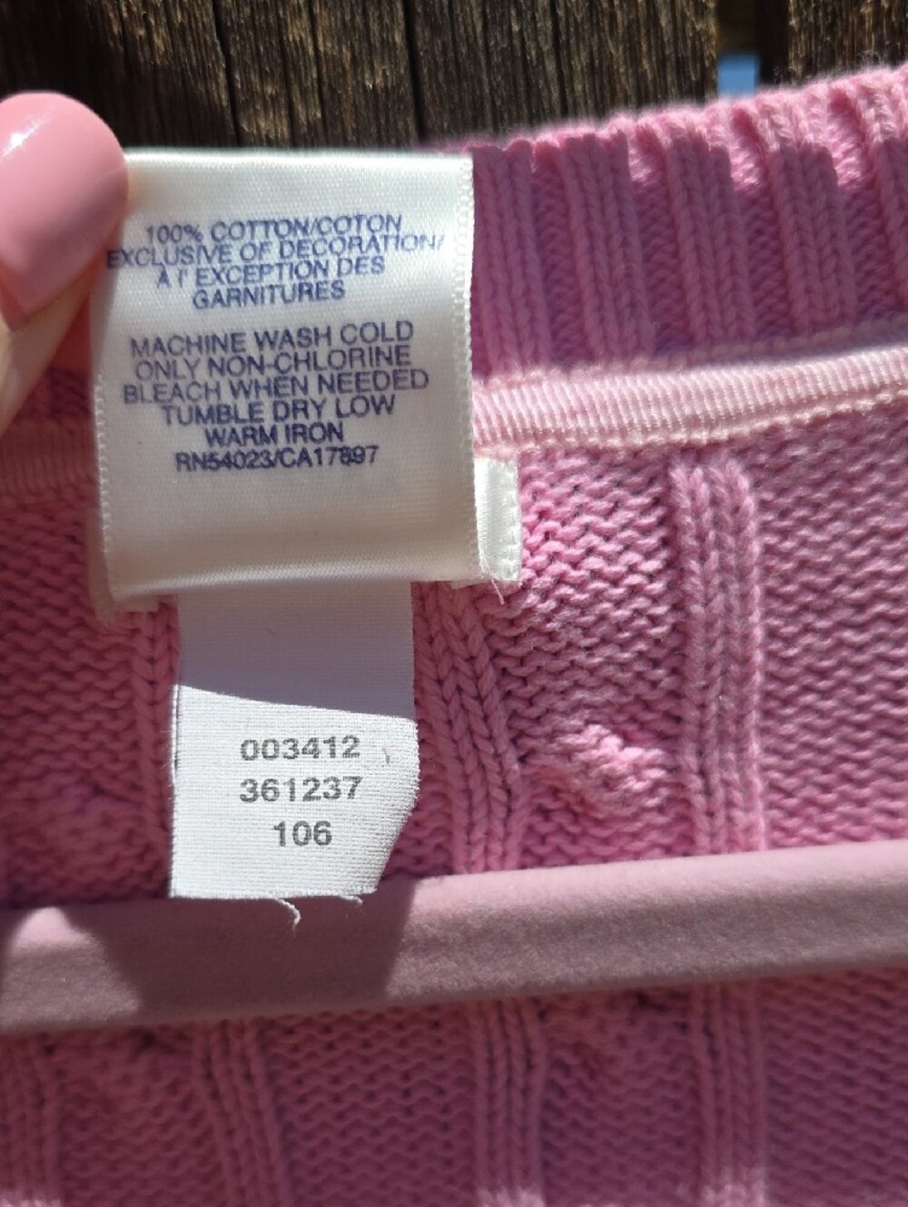 Vintage 90s Old Navy Pink 100% Cotton V-neck Sweater XXL Made in Hong Kong‎ Rare - Picture 3 of 14